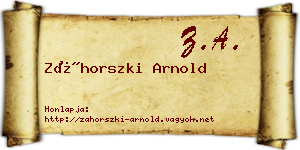 Záhorszki Arnold névjegykártya