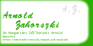 arnold zahorszki business card